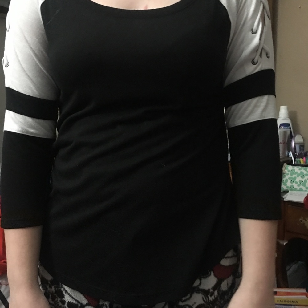 black and white shirt
